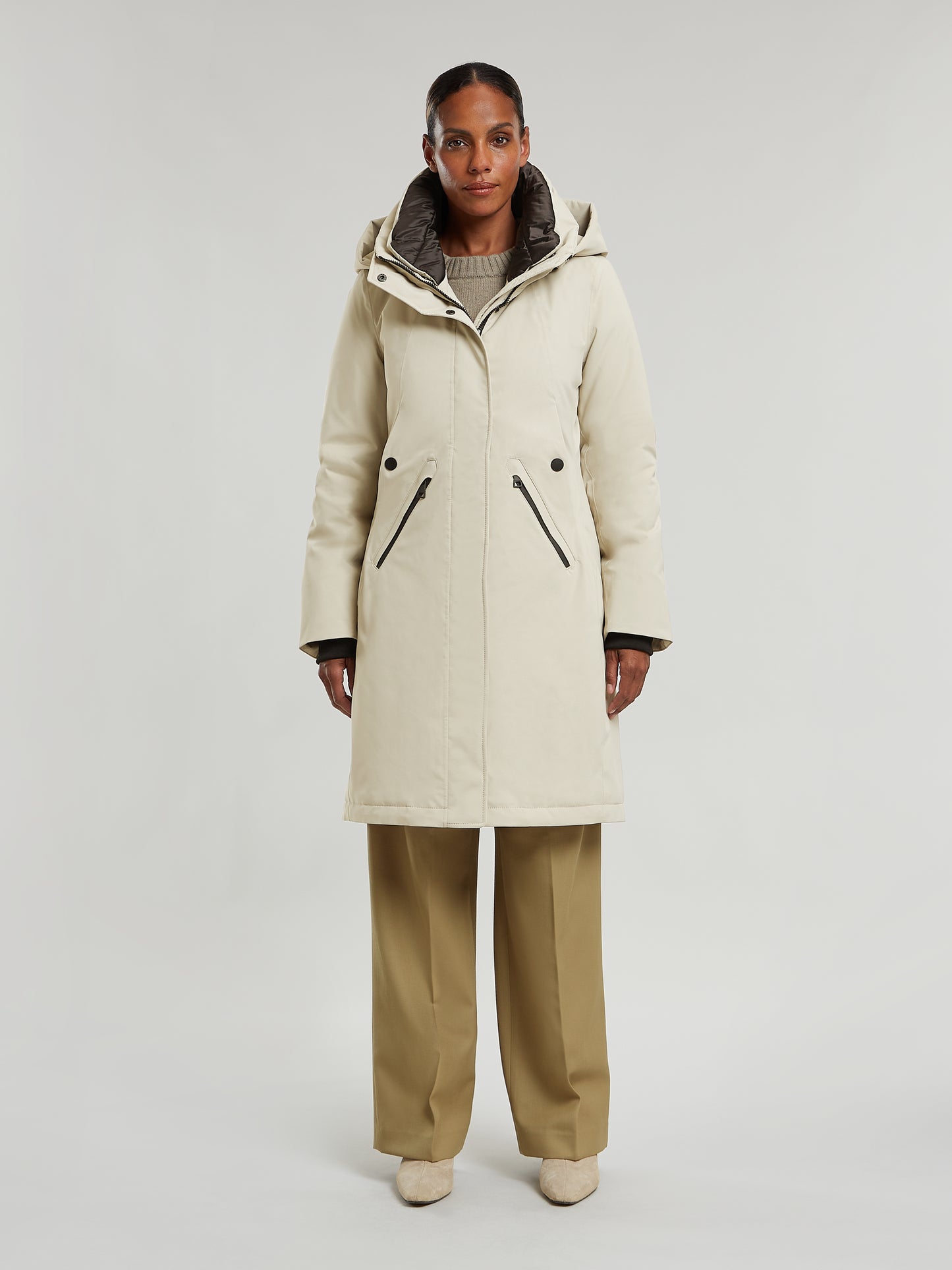 Evanna rainwear coat - Almond Milk