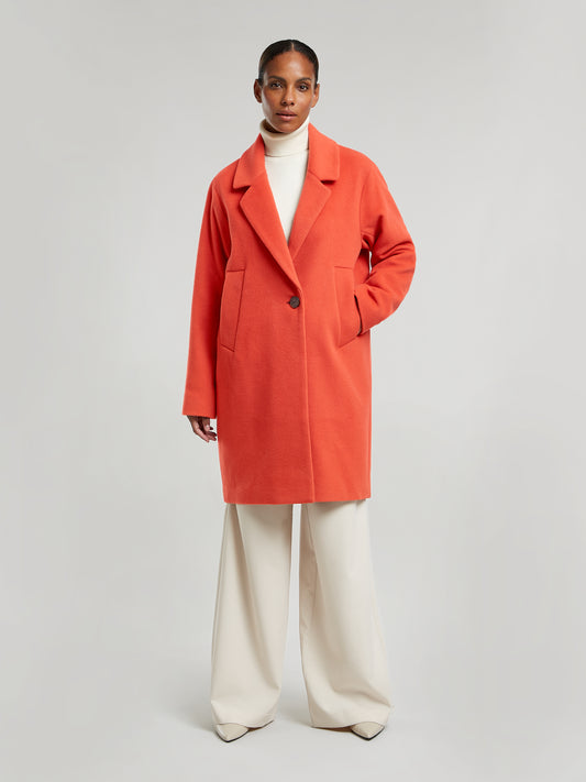 Norma coat - Dark Coral