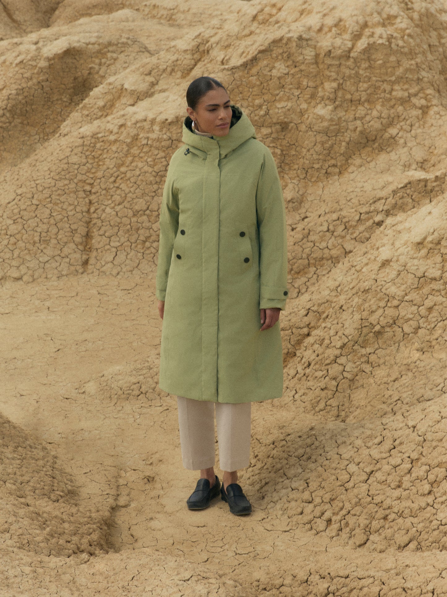 Enite rainwear coat - Sage Clay