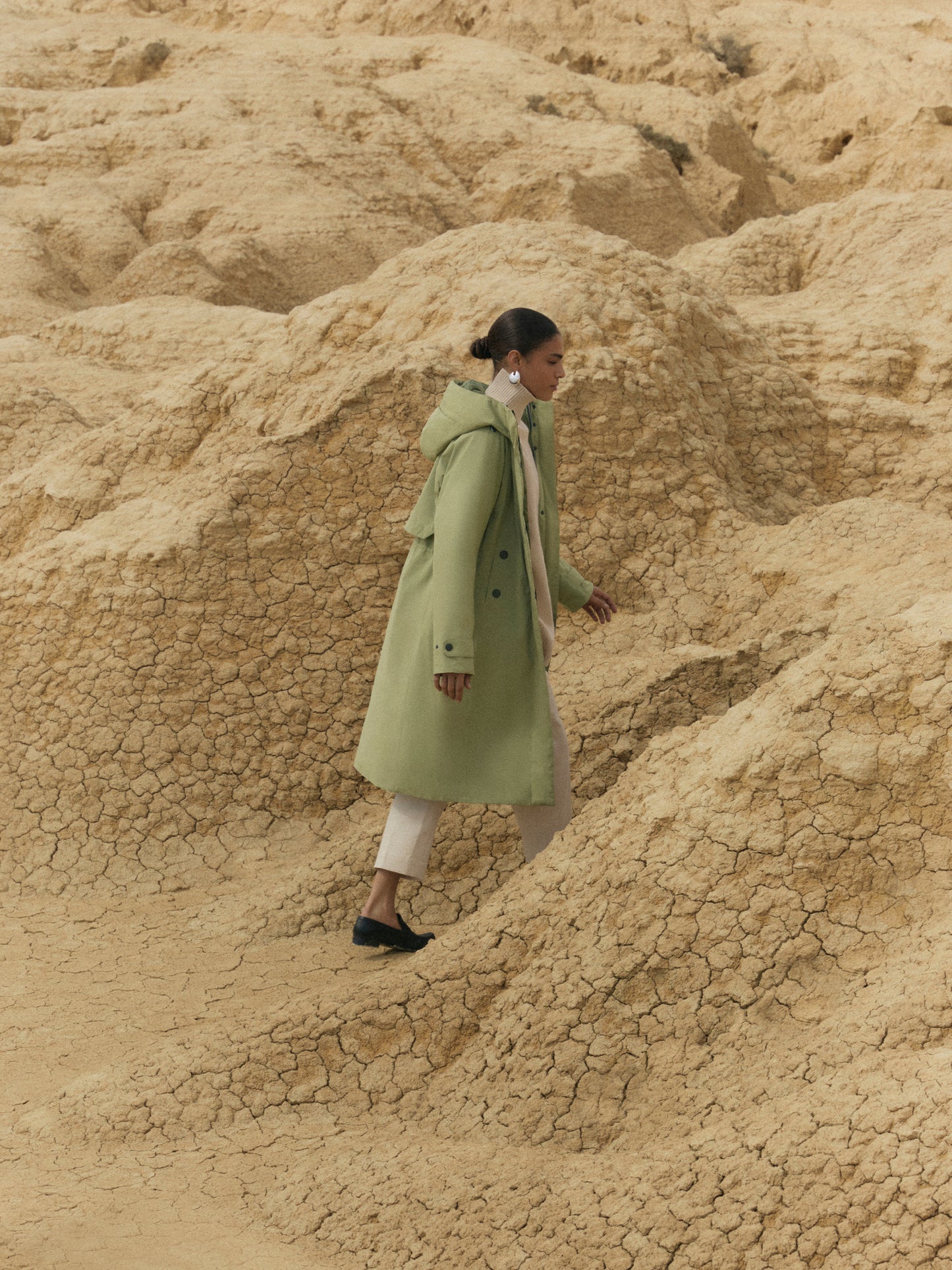 Enite rainwear coat - Sage Clay