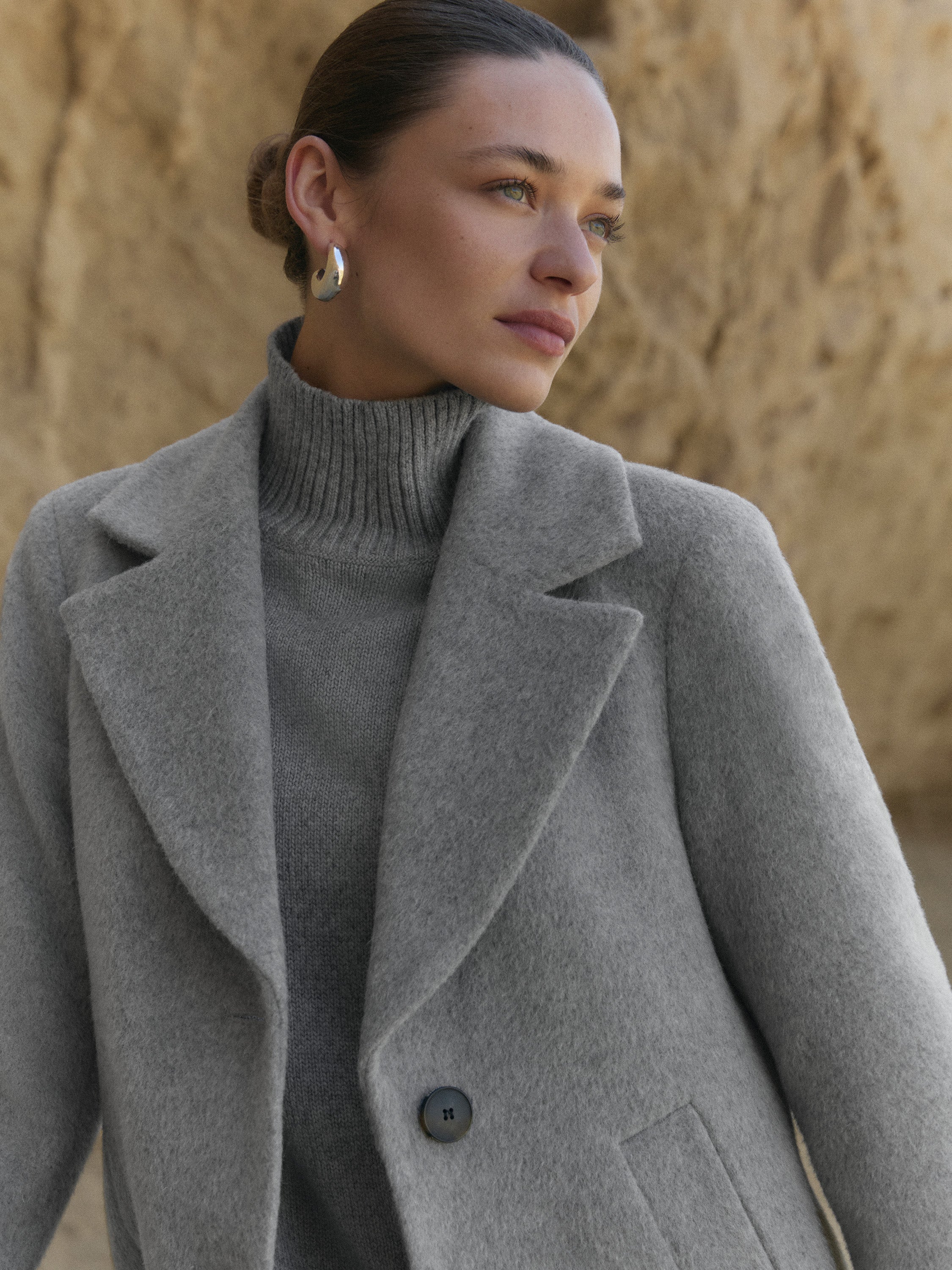 Grey silver coat best sale